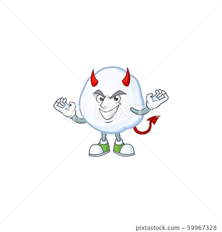 mascot cartoon of snowball on a Devil gesture design mascot cartoon of snowball on a Devil gesture design 59967328