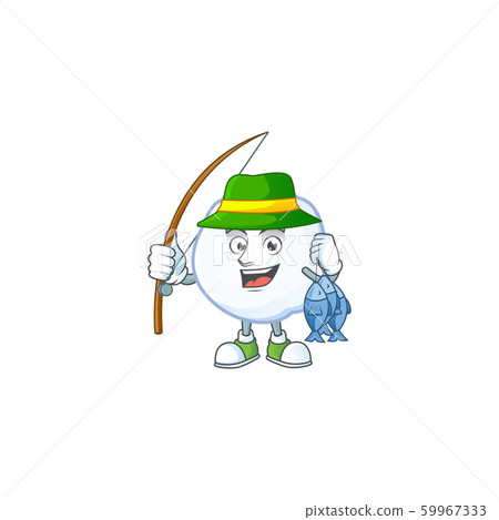 Happy smiley funny with Fishing snowball design 59967333
