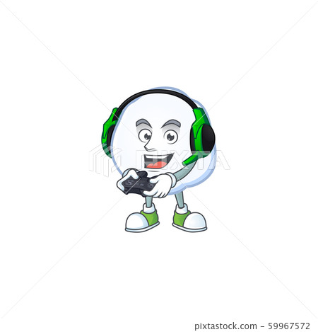 Gamer snowball cartoon character with headphone and controller Gamer snowball cartoon character with headphone and controller 59967572