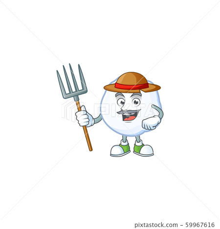 Farmer snowball cartoon character with hat and tools Farmer snowball cartoon character with hat and tools 59967616