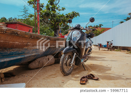 Motorbike, scooter, traditional two wheels transport in Asia 59967711