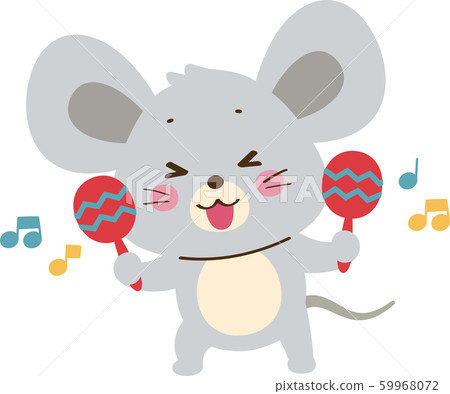 A rat frolicking maracas - Stock Illustration [59968072] - PIXTA
