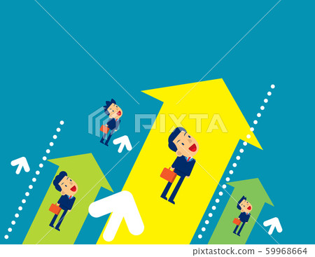 Team flying to upward. Concept business direction Team flying to upward. Concept business direction 59968664