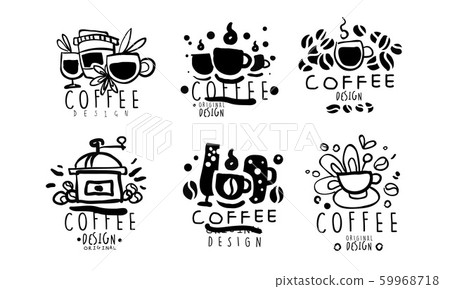Set of logos for a coffee shop. Vector illustration. Set of logos for a coffee shop. Vector illustration. 59968718