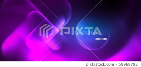Blue neon round shapes techno background Blue neon round shapes techno background 59969788