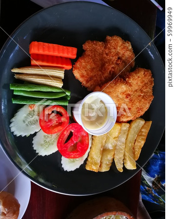 snapper fish beef and Pork Chop Steak grilled with snapper fish beef and Pork Chop Steak grilled with 59969949