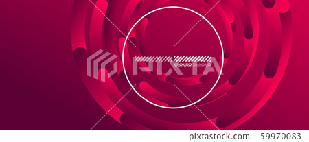 Abstract background. Geometric circles and fluid gradient. Line design, technology hi-tech digital illustration. Vector Illustration For Wallpaper, Banner, Background, Card, Book Illustration 59970083