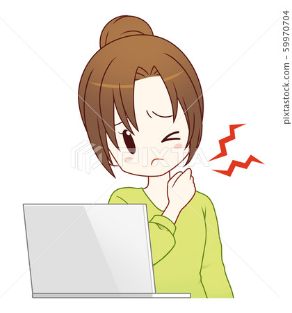PC tired woman PC tired woman 59970704
