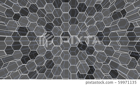 Abstract background of colorful outline hexagons 59971135