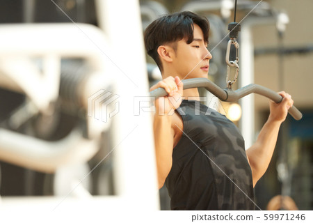 Male fitness muscle training 59971246