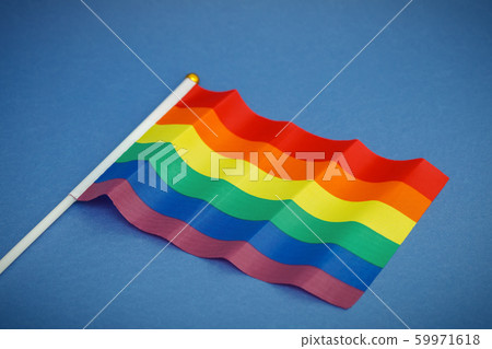 Flag of the LGBT community on blue background 59971618