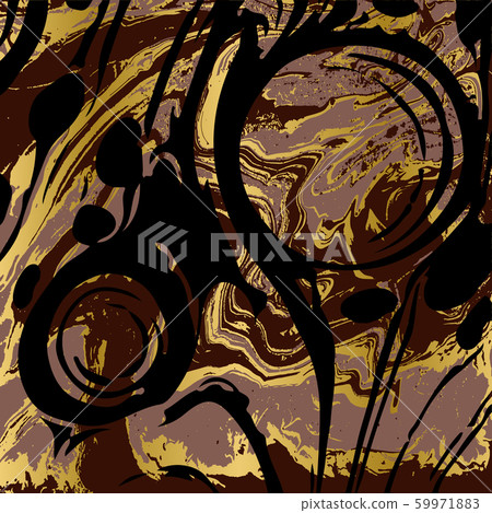 Black and gold ebru texture. Abstract vector background Black and gold ebru texture. Abstract vector background 59971883