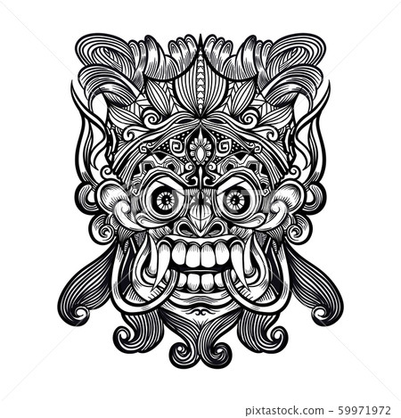 Traditional Balinese mask of the terrible mythical 59971972