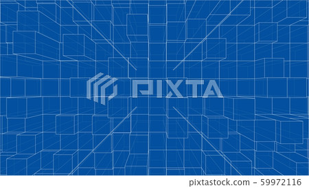 Abstract background of cubes outline. Vector 59972116