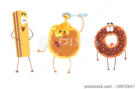 Cartoon Dessert Characters Isolated On White Background 59972647