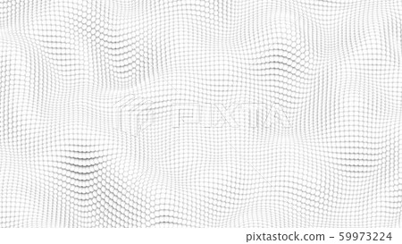 Abstract Morphed Surface Made of White Spheres - 3D Illustration Abstract Morphed Surface Made of White Spheres - 3D Illustration 59973224
