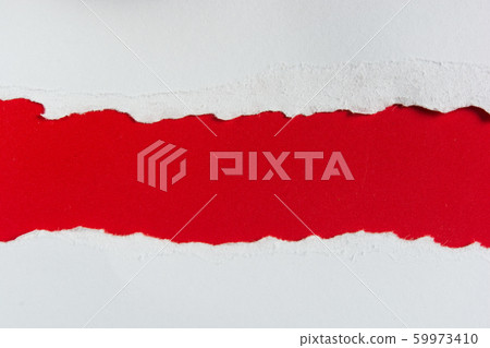 tear red paper pieces of paper on white 59973410