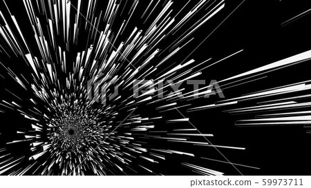 White line tunnel flythrough - perspective view, 3D Illustration 59973711