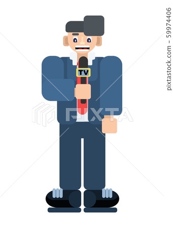 Full length television correspondent. Flat style 59974406