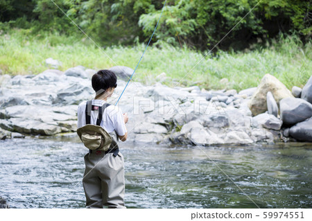 Mountain stream fishing image Male to mountain stream fishing 59974551