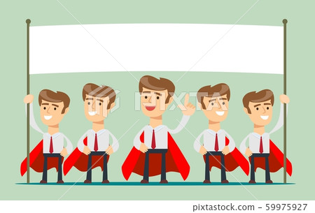 Team of happy business people holding blank board. Business presentation or announcement Team of happy business people holding blank board. Business presentation or announcement 59975927