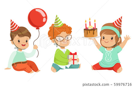 Toddlers birthday. Vector illustration on a white background. Toddlers birthday. Vector illustration on a white background. 59976716