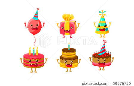 Humanized attributes for the holiday. Vector illustration on a white background. Humanized attributes for the holiday. Vector illustration on a white background. 59976730