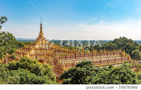 Thanboddhay pagoda, unique temple housing over 500000 images of the Buddha, Monywa, Myanmar 59976966