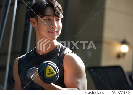 Male fitness dumbbell 59977370