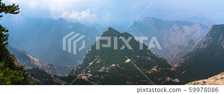 Panoramic view from the West Peak summit of Hua 59978086