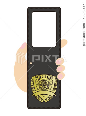 一張照片框模板插圖向量圖，設計風格類似日本警察證件。 59980337