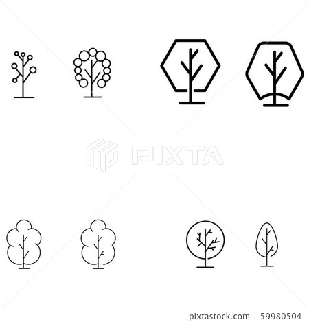Tree line icon Vector Illustration design Logo - Stock Illustration ...