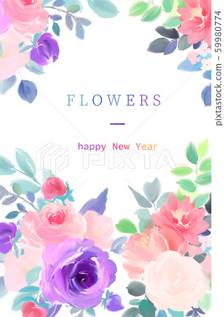 Elegant beautiful watercolor rose flower bouquet Elegant beautiful watercolor rose flower bouquet 59980774