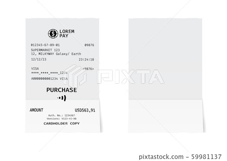 Template of a shop receipt. Mockup of a check from Template of a shop receipt. Mockup of a check from 59981137