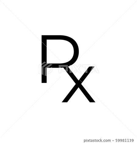 RX icon. Medical regular prescription symbol. RX icon. Medical regular prescription symbol. 59981139