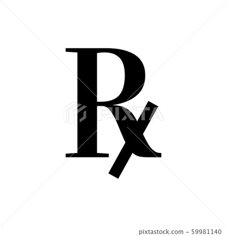 Sign of medical regular prescription receipt. Rx Sign of medical regular prescription receipt. Rx 59981140