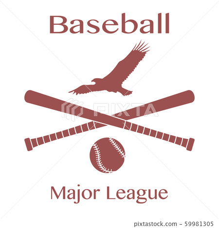 Baseball bats, ball and eagle Vector illustration 59981305