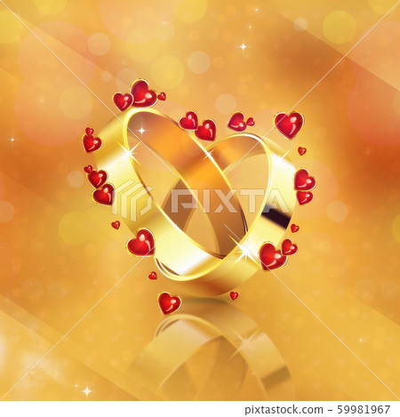 Wedding rings on yellow background 59981967