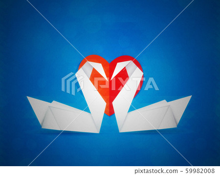 Swans and red heart 59982008