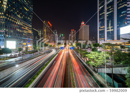 light trails on rush hour traffic at night 59982009