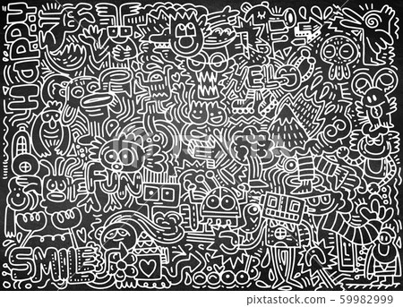 Hand Drawn Vector Illustration of Doodle funny 59982999