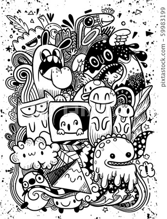 Abstract grunge urban pattern with monster Abstract grunge urban pattern with monster 59983199