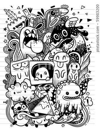 Abstract grunge urban pattern with monster Abstract grunge urban pattern with monster 59983200