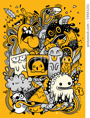 Abstract grunge urban pattern with monster 59983201