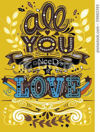 All you need is love hand drawn lettering apparel All you need is love hand drawn lettering apparel 59983393