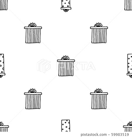 Seamless vector pattern with gift boxes. Wallpaper, textiles, wrapping, card, print on clothes 59983519