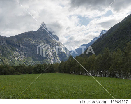 View on mountain massif Trolltindene, Troll wall 59984527