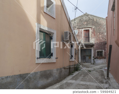 old narrow street with stone traditional houses old narrow street with stone traditional houses 59984921