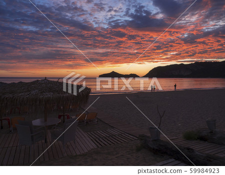 beautiful blue pink orange clouds after sunset on beautiful blue pink orange clouds after sunset on 59984923