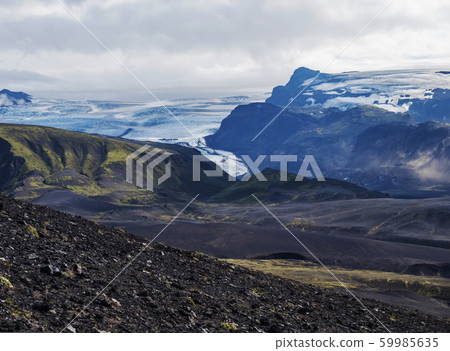 Icelandic lava desert landscape with 59985635
